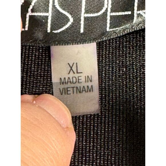 Kasper Cardigan Jacket XL Black Jersey Open Front Fitted Back Goth Casual Office - Picture 7 of 10